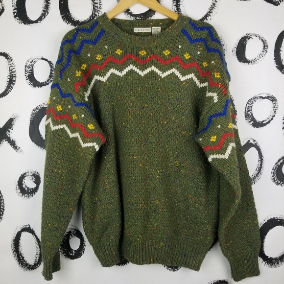 Vintage Sweaters - Vintage Claiborne Chunky Sweater Speckled Knit